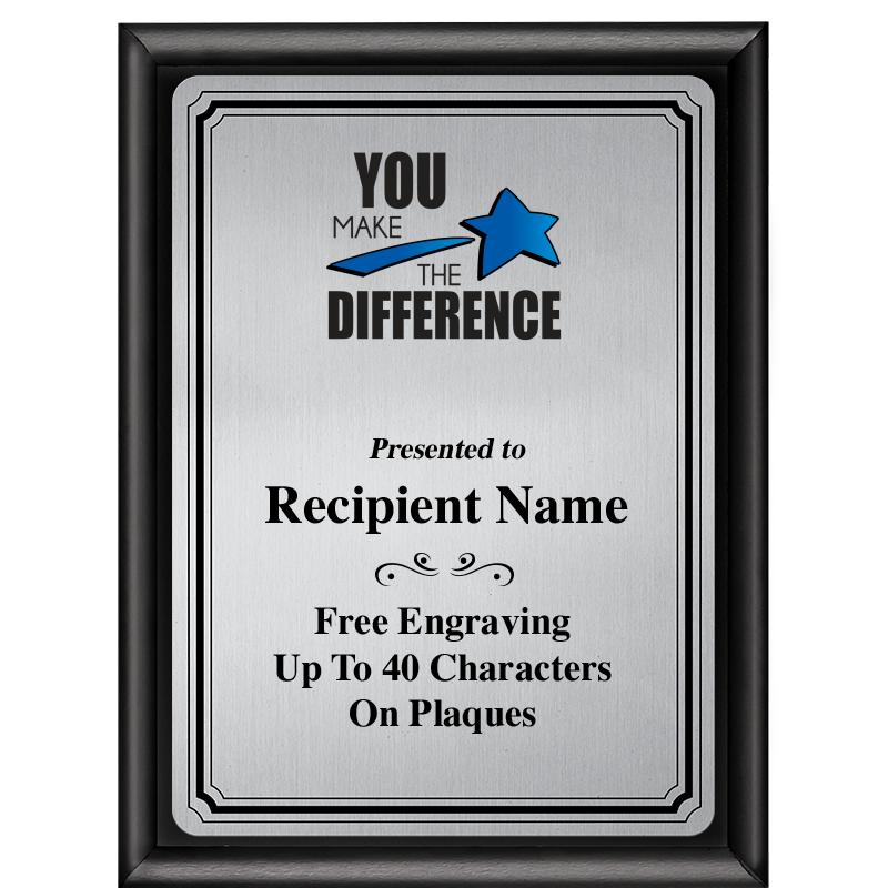 6X8 SLVR TRIO PLT BLK SHNY PLQ