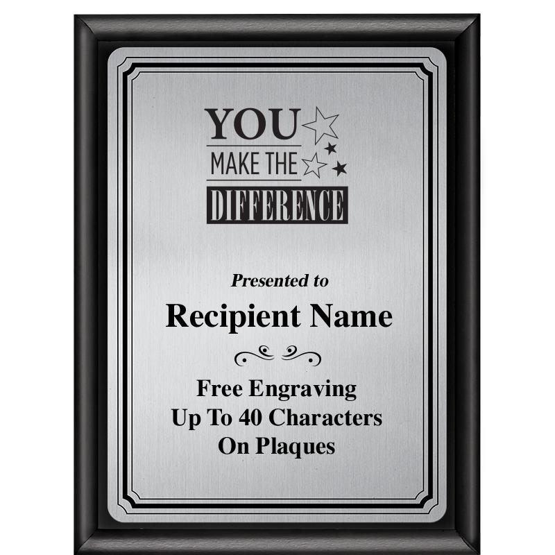 6X8 SLVR TRIO PLT BLK SHNY PLQ