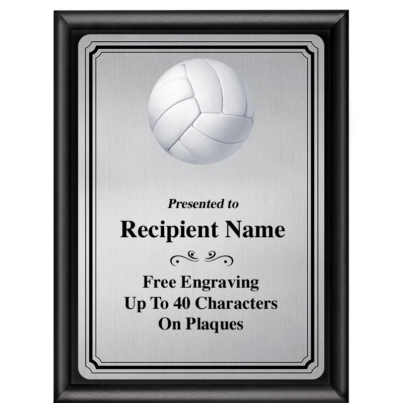 6X8 SLVR TRIO PLT BLK SHNY PLQ