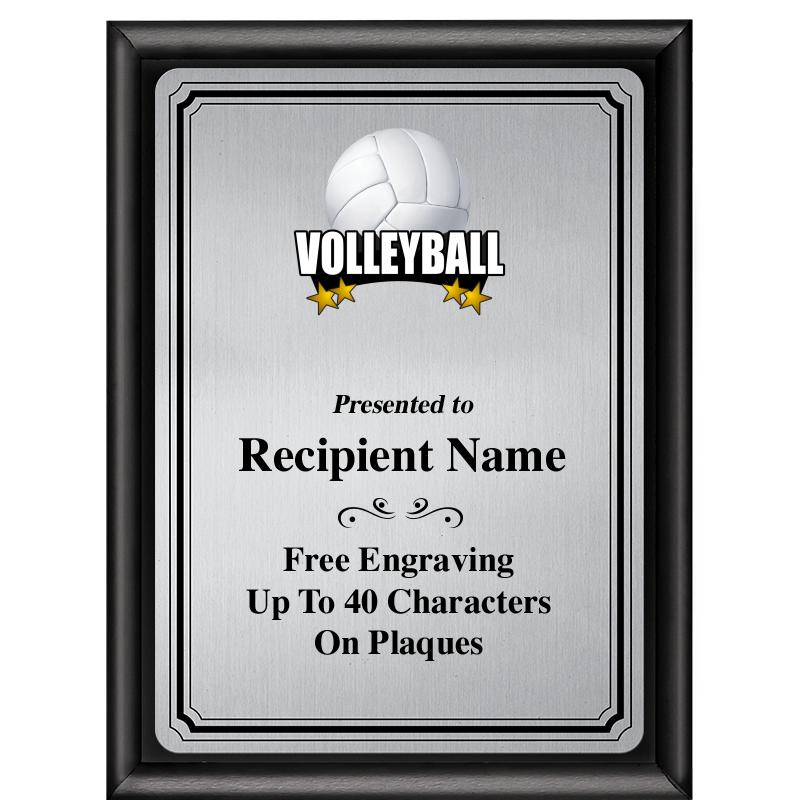 6X8 SLVR TRIO PLT BLK SHNY PLQ