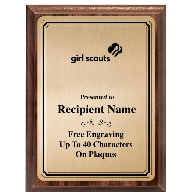 6X8 GOLD TRIO PLT WOOD PLQ