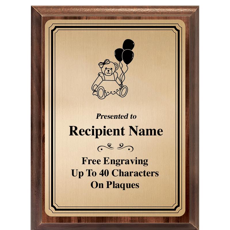 6X8 GOLD TRIO PLT WOOD PLQ