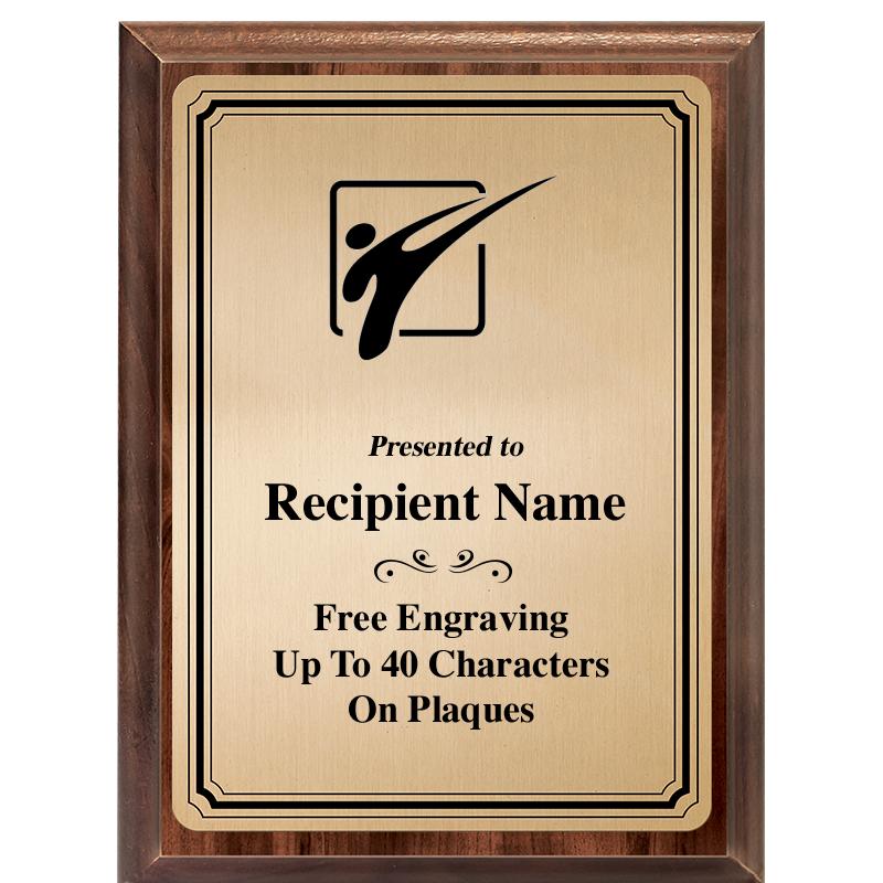 6X8 GOLD TRIO PLT WOOD PLQ