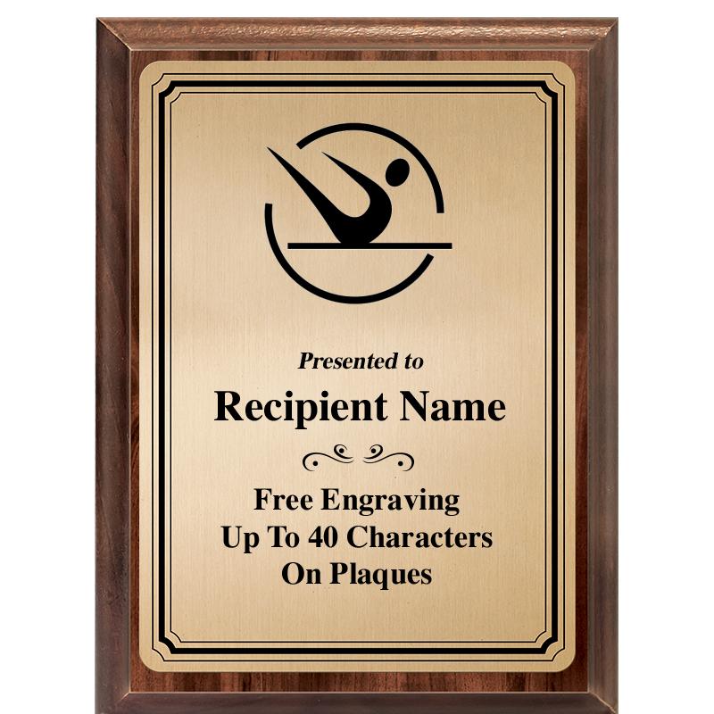 6X8 GOLD TRIO PLT WOOD PLQ