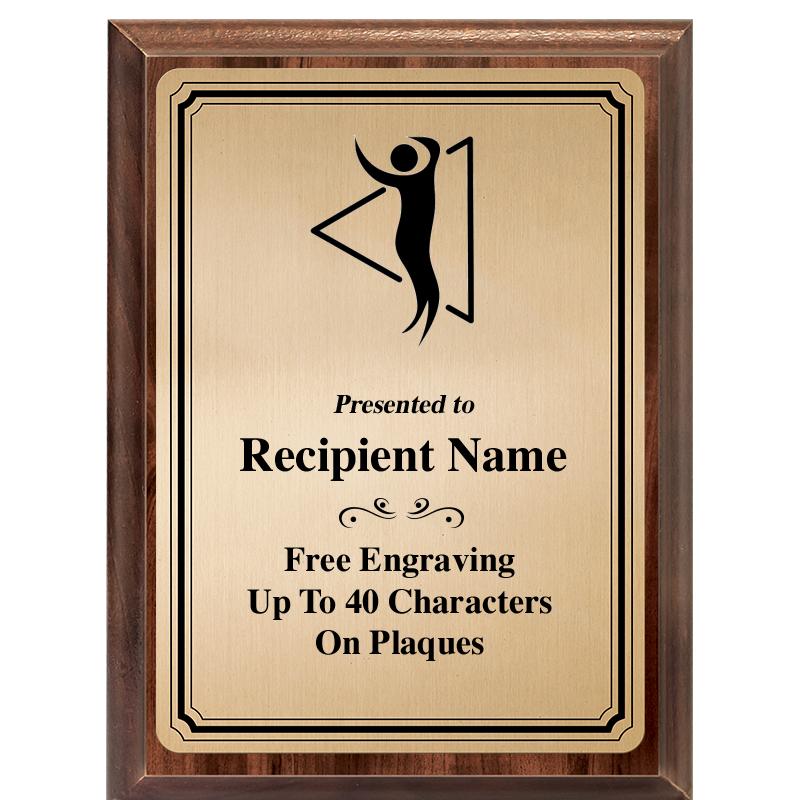 6X8 GOLD TRIO PLT WOOD PLQ