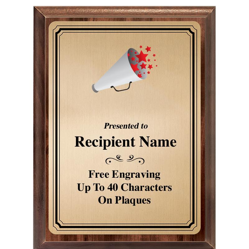 6X8 GOLD TRIO PLT WOOD PLQ