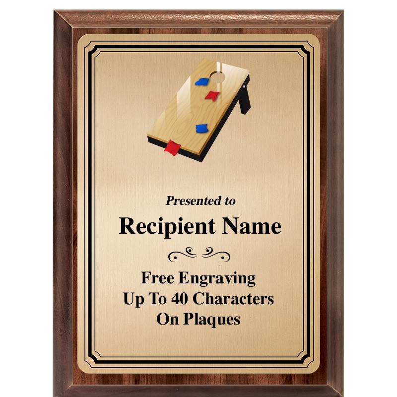 6X8 GOLD TRIO PLT WOOD PLQ