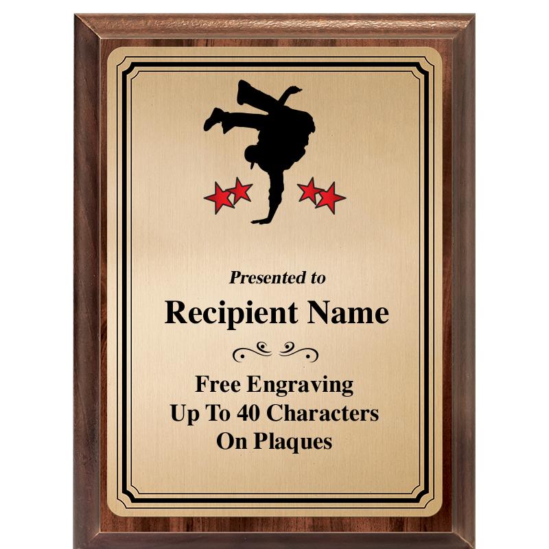 6X8 GOLD TRIO PLT WOOD PLQ