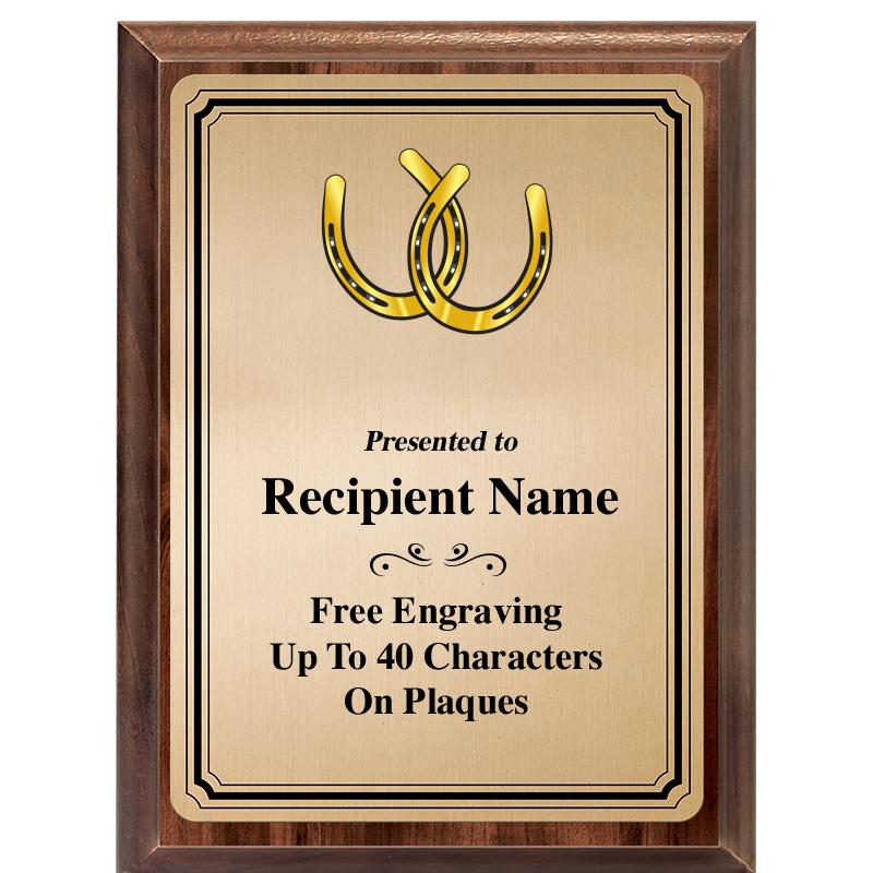 6X8 GOLD TRIO PLT WOOD PLQ