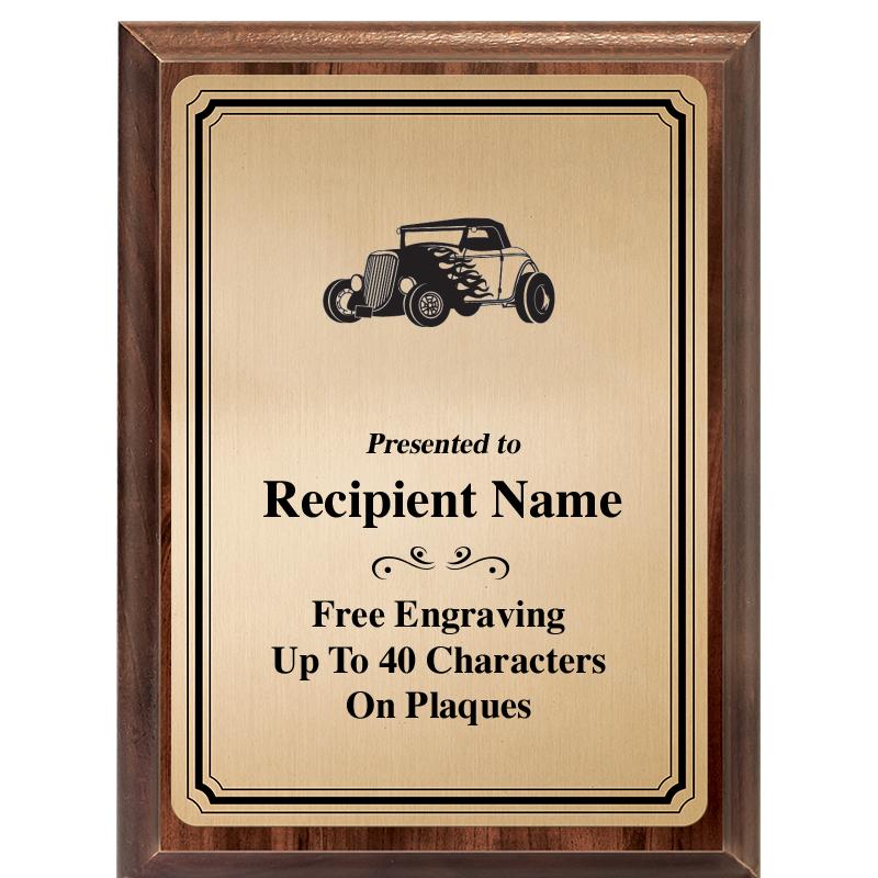 6X8 GOLD TRIO PLT WOOD PLQ