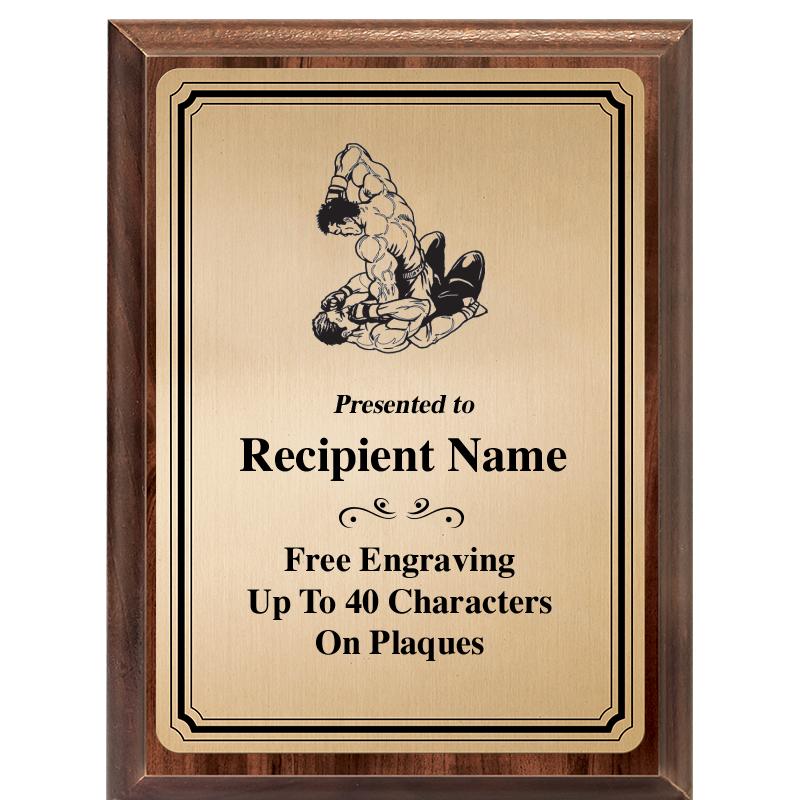 6X8 GOLD TRIO PLT WOOD PLQ