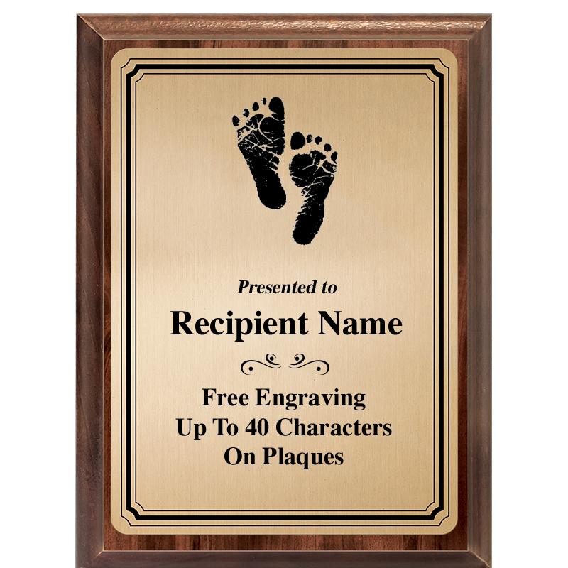 6X8 GOLD TRIO PLT WOOD PLQ