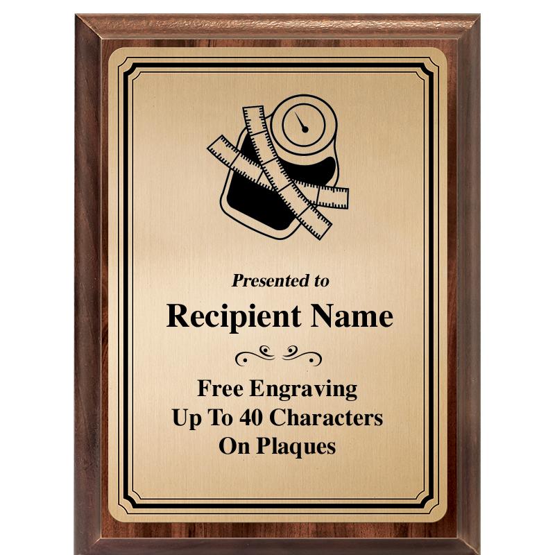 6X8 GOLD TRIO PLT WOOD PLQ