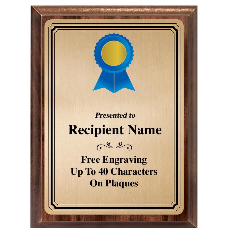 6X8 GOLD TRIO PLT WOOD PLQ