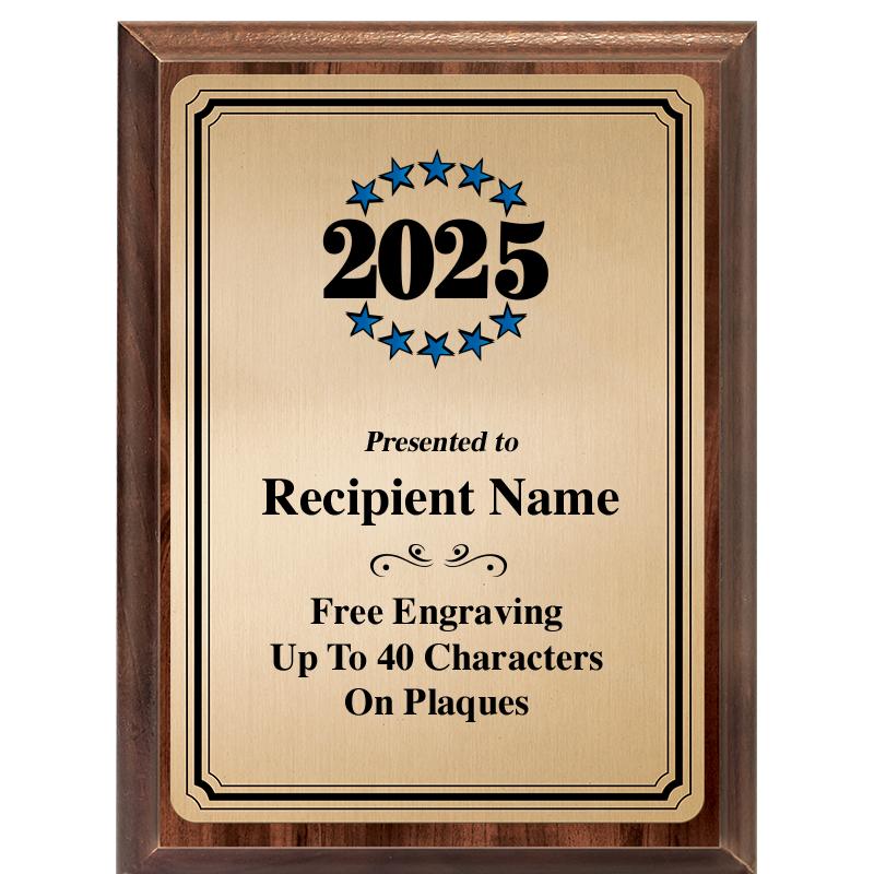 6X8 GOLD TRIO PLT WOOD PLQ