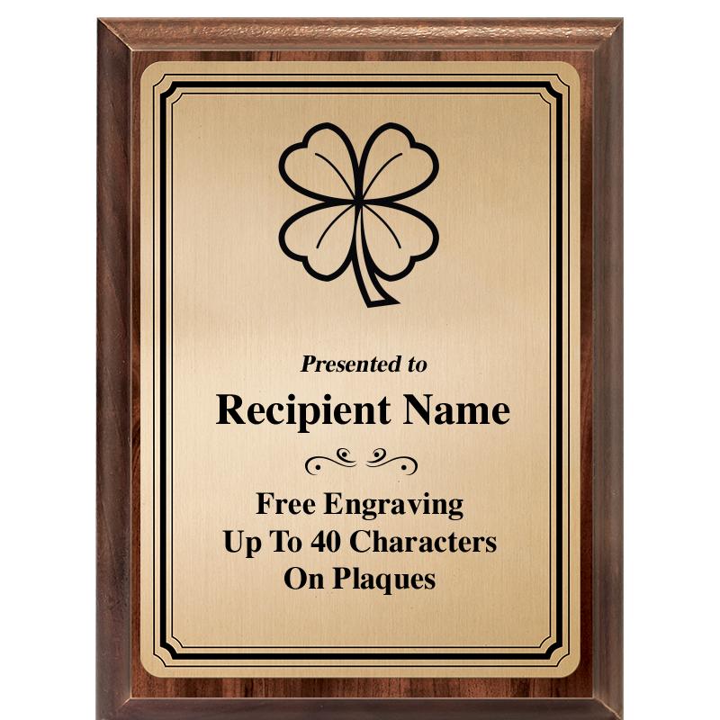 6X8 GOLD TRIO PLT WOOD PLQ