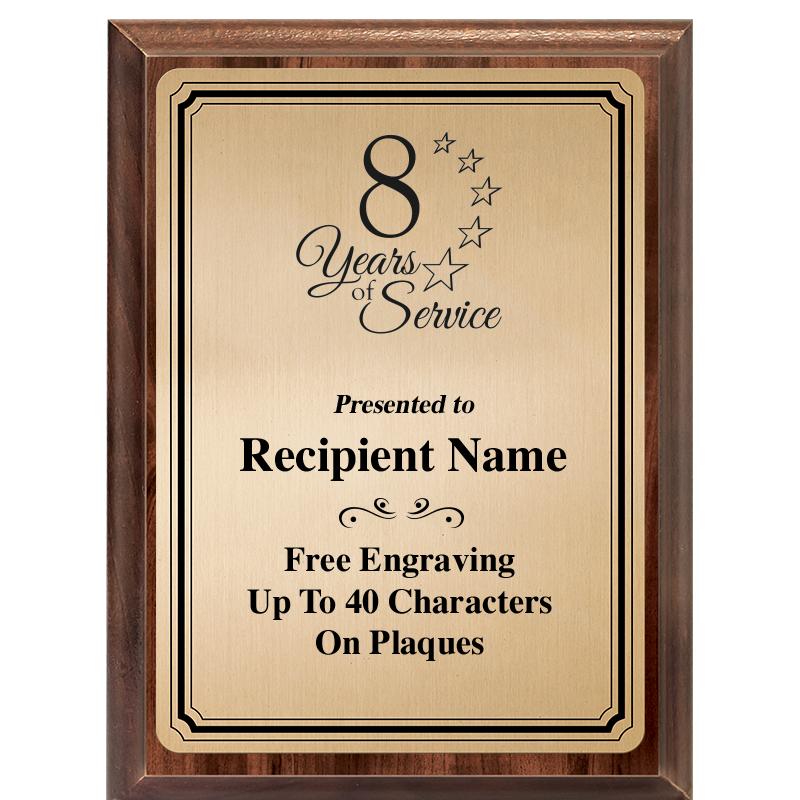 6X8 GOLD TRIO PLT WOOD PLQ