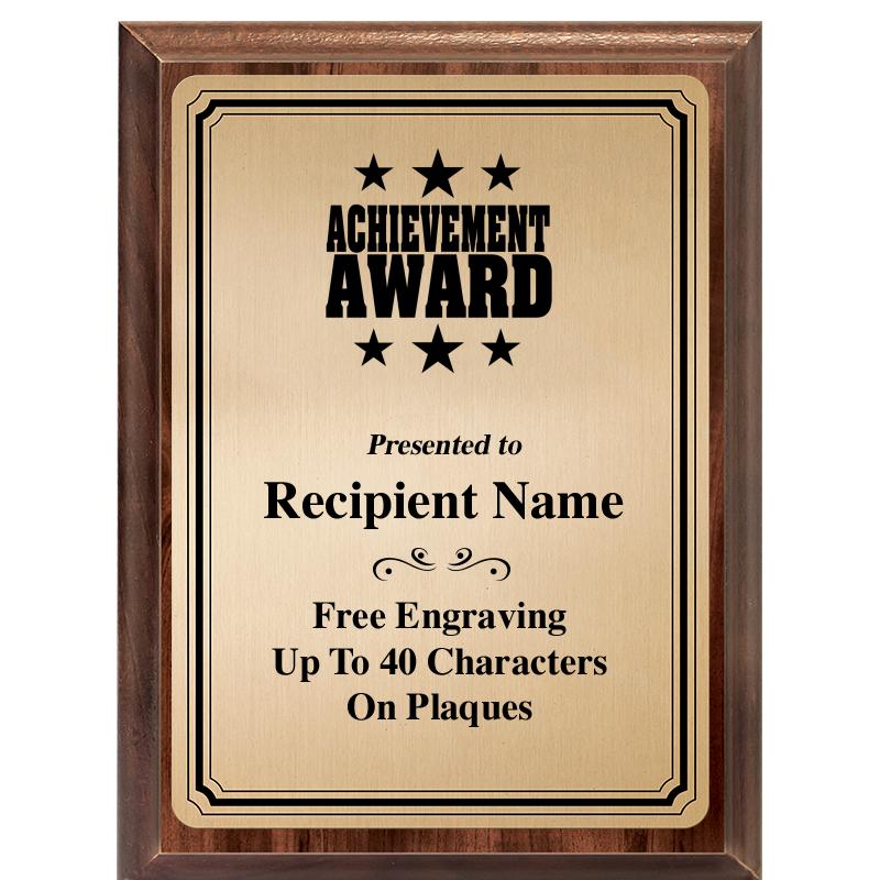 6X8 GOLD TRIO PLT WOOD PLQ