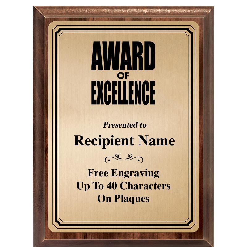 6X8 GOLD TRIO PLT WOOD PLQ