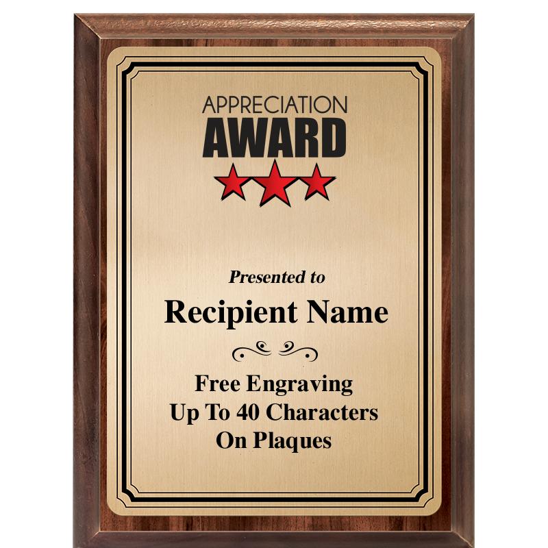 6X8 GOLD TRIO PLT WOOD PLQ