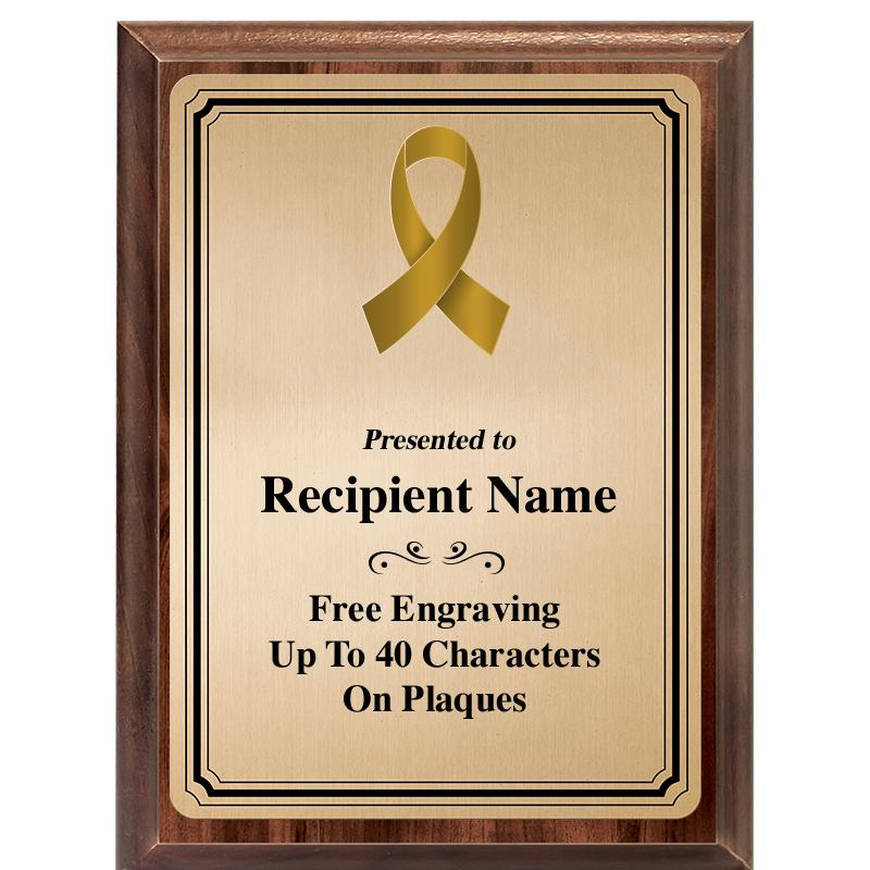 6X8 GOLD TRIO PLT WOOD PLQ