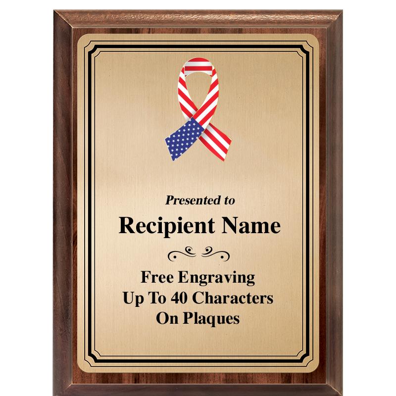 6X8 GOLD TRIO PLT WOOD PLQ