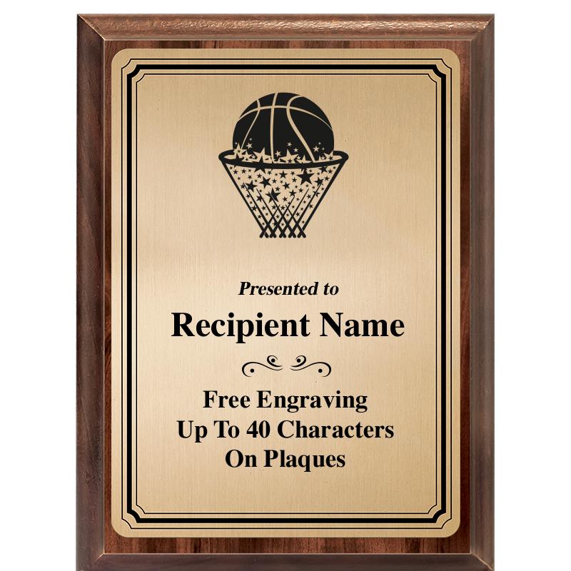 6X8 GOLD TRIO PLT WOOD PLQ