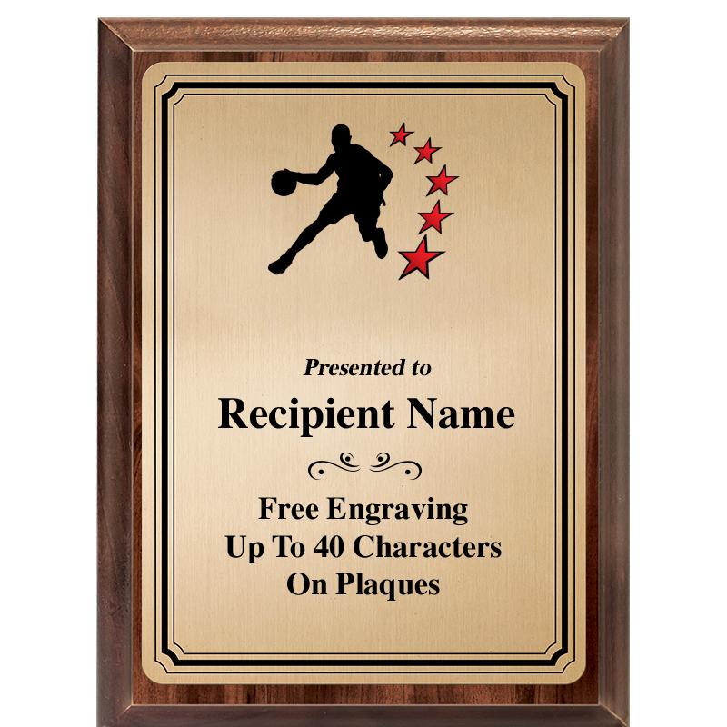 6X8 GOLD TRIO PLT WOOD PLQ