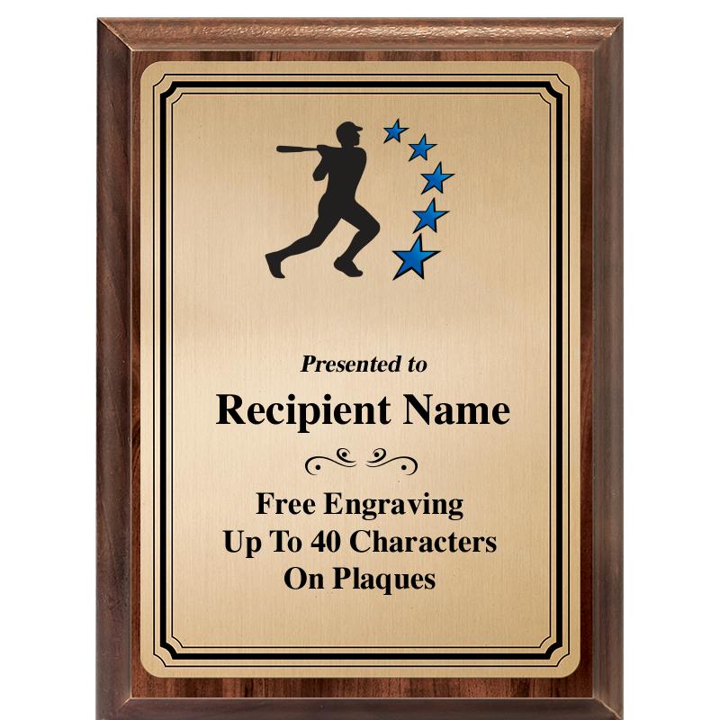 6X8 GOLD TRIO PLT WOOD PLQ