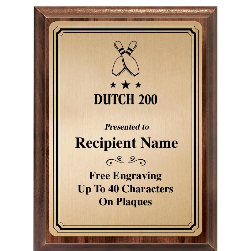 6X8 GOLD TRIO PLT WOOD PLQ