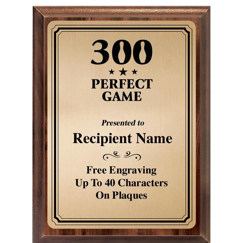 6X8 GOLD TRIO PLT WOOD PLQ