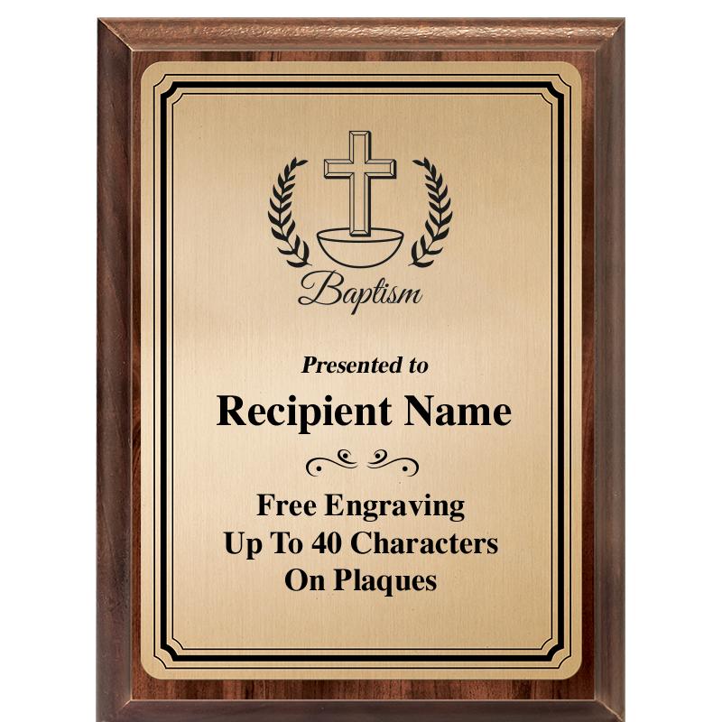 6X8 GOLD TRIO PLT WOOD PLQ