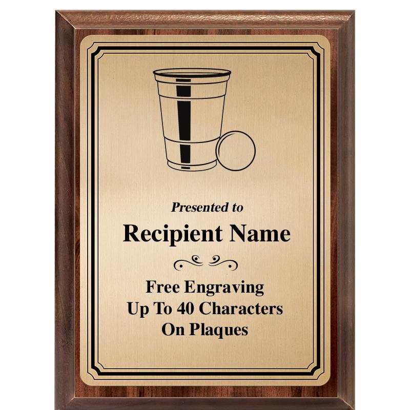 6X8 GOLD TRIO PLT WOOD PLQ