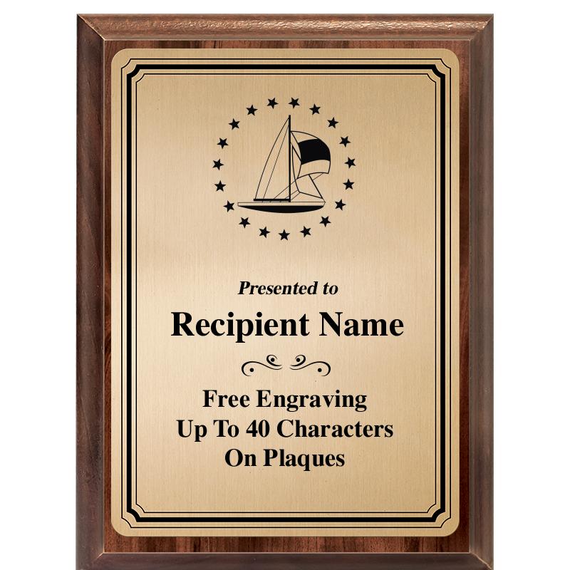 6X8 GOLD TRIO PLT WOOD PLQ