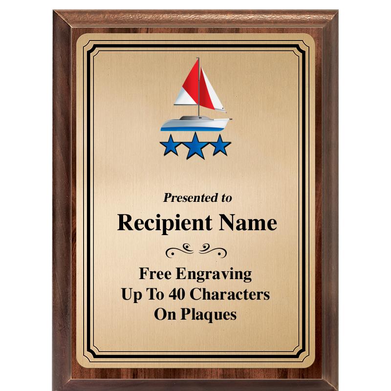 6X8 GOLD TRIO PLT WOOD PLQ