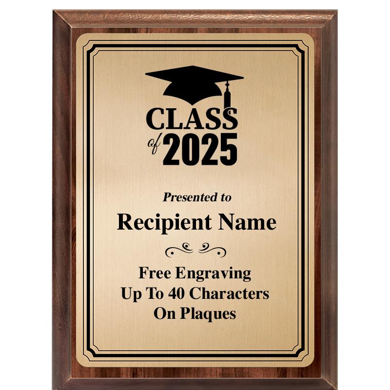 6X8 GOLD TRIO PLT WOOD PLQ