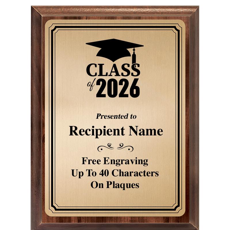 6X8 GOLD TRIO PLT WOOD PLQ