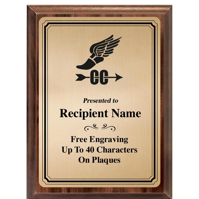 6X8 GOLD TRIO PLT WOOD PLQ