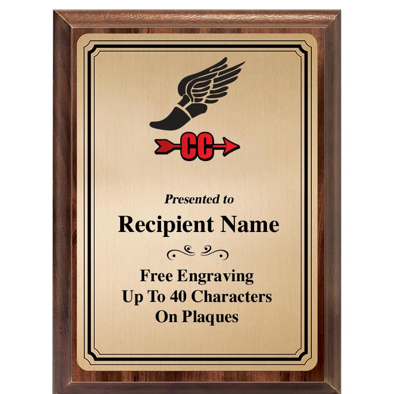 6X8 GOLD TRIO PLT WOOD PLQ