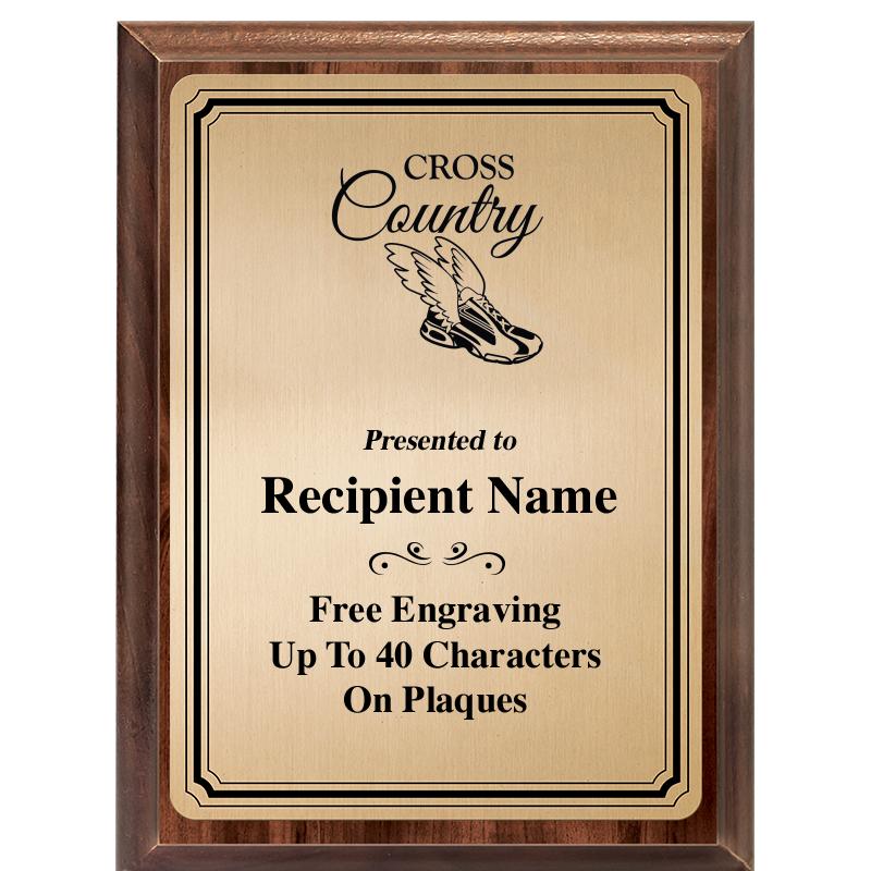 6X8 GOLD TRIO PLT WOOD PLQ