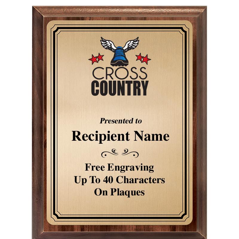 6X8 GOLD TRIO PLT WOOD PLQ