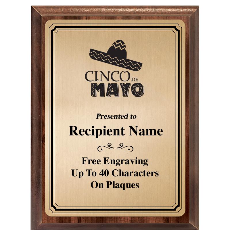 6X8 GOLD TRIO PLT WOOD PLQ