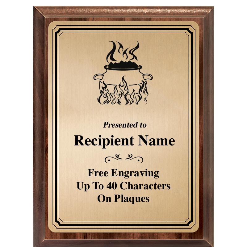 6X8 GOLD TRIO PLT WOOD PLQ