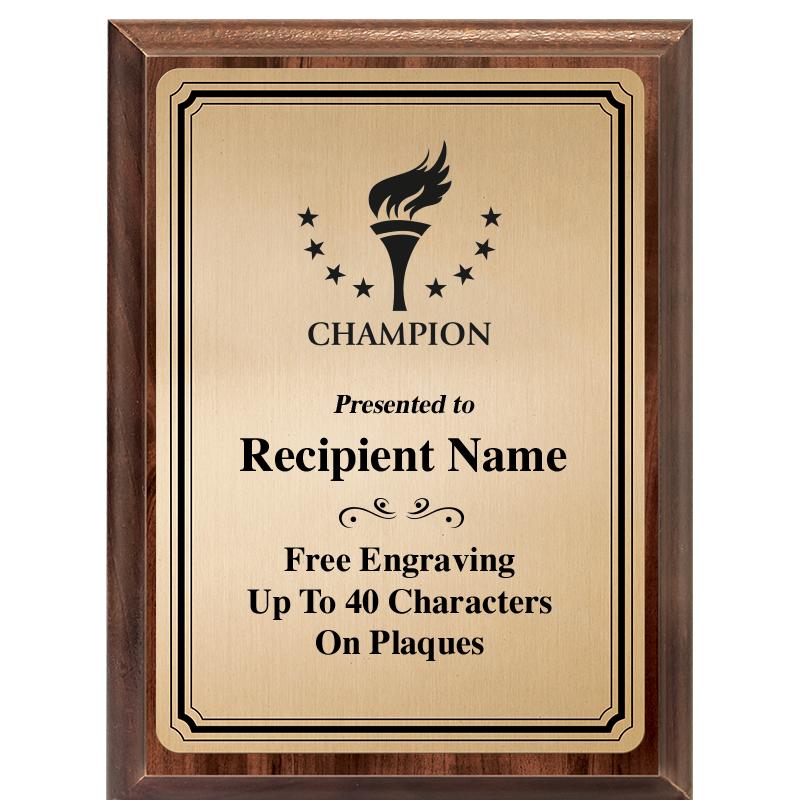 6X8 GOLD TRIO PLT WOOD PLQ