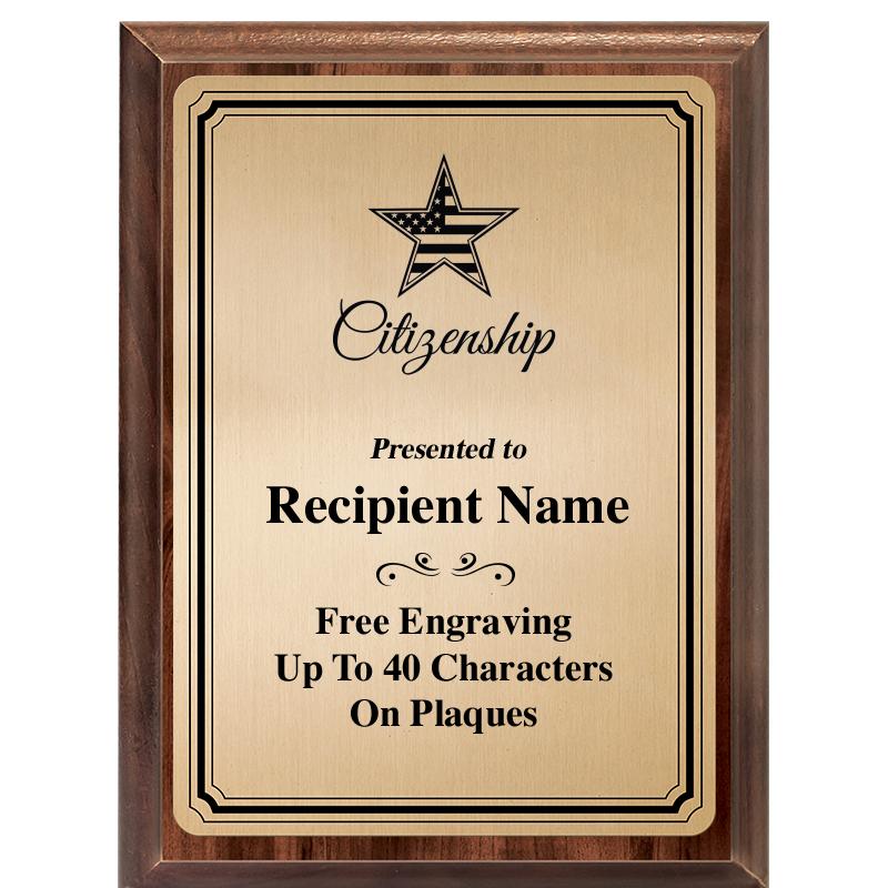 6X8 GOLD TRIO PLT WOOD PLQ