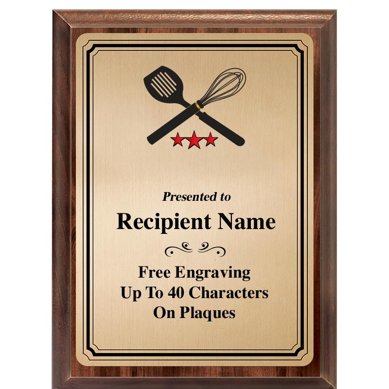 6X8 GOLD TRIO PLT WOOD PLQ