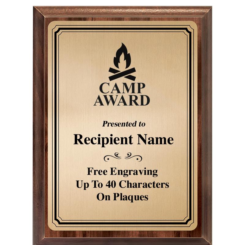 6X8 GOLD TRIO PLT WOOD PLQ