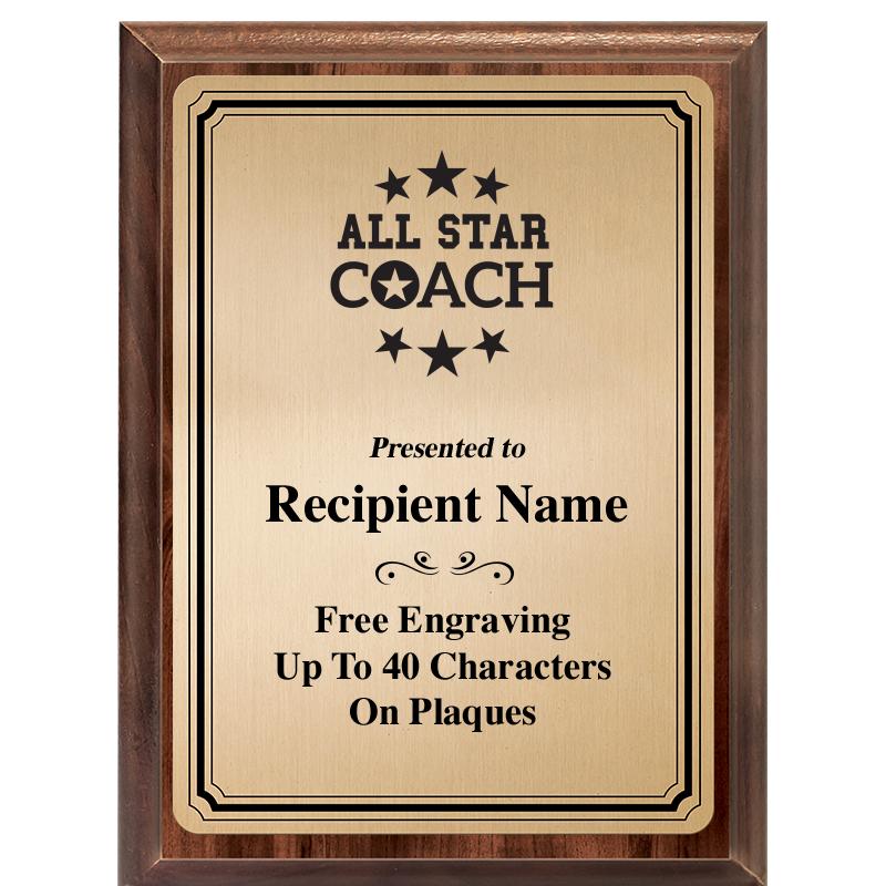 6X8 GOLD TRIO PLT WOOD PLQ