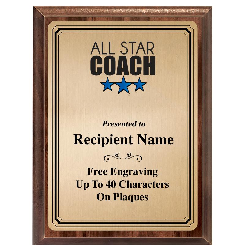 6X8 GOLD TRIO PLT WOOD PLQ