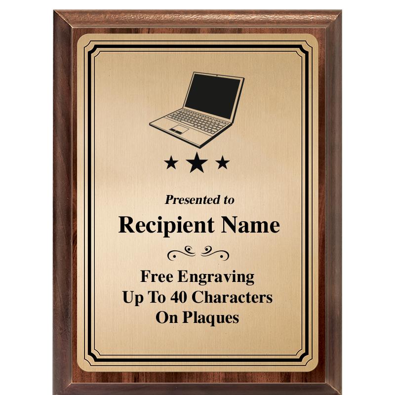 6X8 GOLD TRIO PLT WOOD PLQ